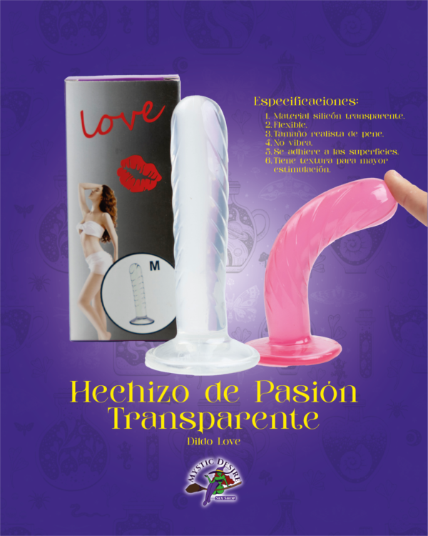 Hechizo de Pasión Transparente – Dildo Realista con Ventosa